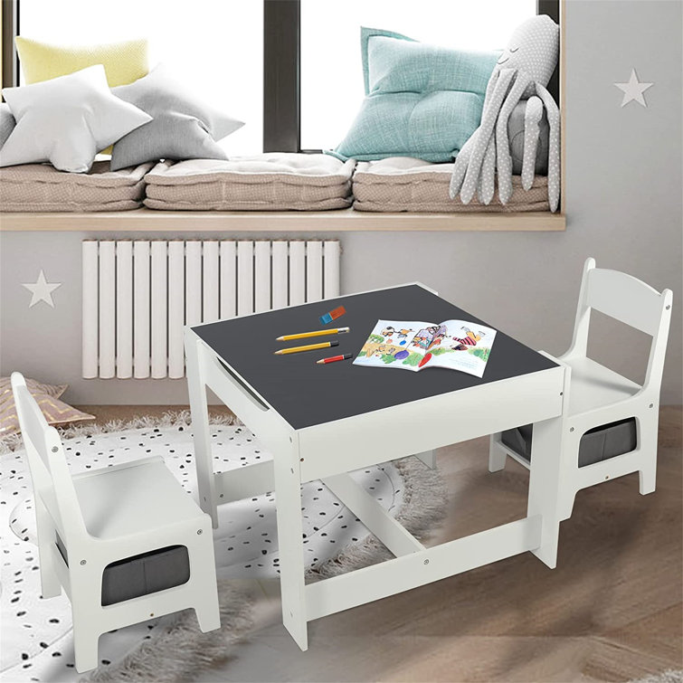 Kids table and chair with clearance storage